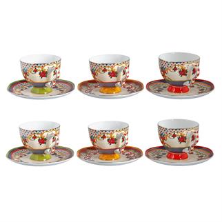 Lucky Art Fiora Bone Çay Fincan Takımı 12 Parça