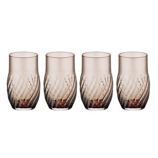 Lucky Art Lioran Retro Cam Bardak Seti Kahve 460 Ml 4 Parça