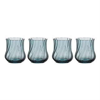 Lucky Art Luzia Cam Su Bardağı Seti Mavi 350 Ml 4 Parça