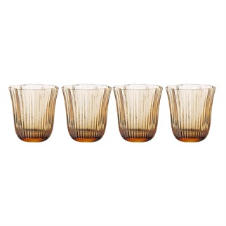 Lucky Art Paisley Cam Su Bardağı Seti Amber 360 Ml 4 Parça
