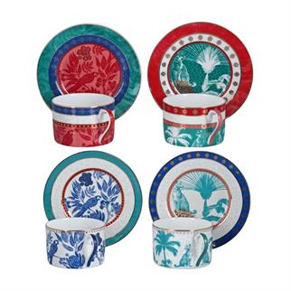 Lucky Art Palmera Bone Çay Fincan Takımı 8 Parça