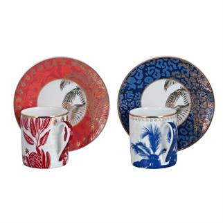 Lucky Art Palmera Bone Kahve Fincan Takımı 4 Parça