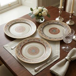 Lucky Art Rosea Bone Servis Tabak Seti 6 Parça 27 Cm