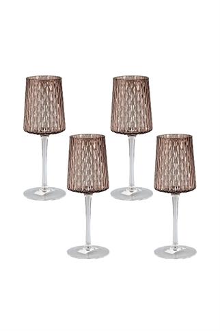 Lucky Art Rosea Cam Kadeh Seti Mocha 4 Parça