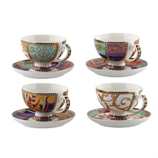 Lucky Art Valencia New Bone China Porselen 4lü Çay Fincan Seti