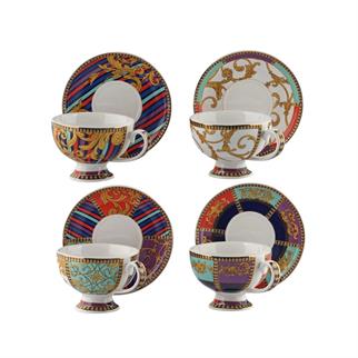 Lucky Art Valencia New Bone China Porselen 4lü Çay Fincan Seti