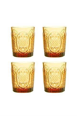 Lucky Art Velora Cam Su Bardağı Seti Amber 4 Parça