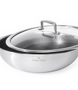 Maxx Doria Steel Fusion Kapaklı Wok Tava 28 Cm