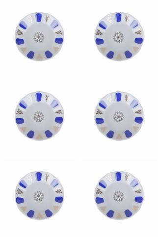 Porland 6lı Mavi Yaldızlı Çay Tabak