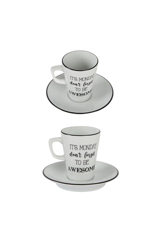 Porland Be Happy 2li Tabaklı Kahve Fincanı 95cc