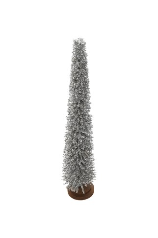 Porland Çam Ağacı Gümüş Simli 40 cm