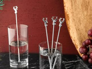 Porland Deerest Silver 4lü Kokteyl Karıştırıcı 23cm
