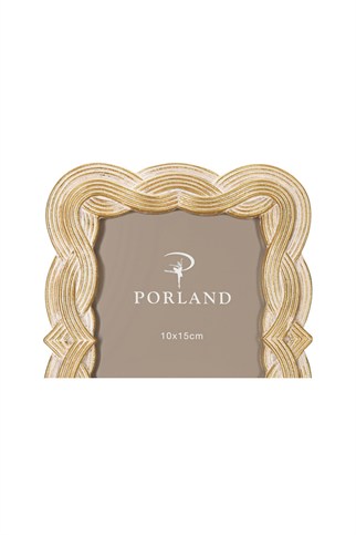 Porland Ellen Beyaz&Altın Rengi Polyresin Çerçeve 10x15 cm