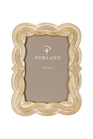 Porland Ellen Beyaz&Altın Rengi Polyresin Çerçeve 10x15 cm