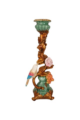 Porland Kuş ve Gül Şamdan 29 cm