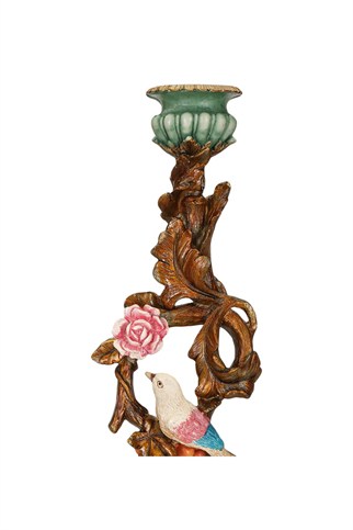 Porland Kuş ve Gül Şamdan 34 cm