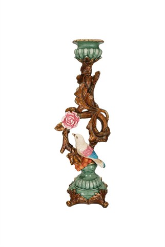 Porland Kuş ve Gül Şamdan 34 cm