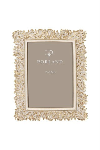 Porland Liona Beyaz&Altın Rengi Polyresin Çerçeve 13x18 cm