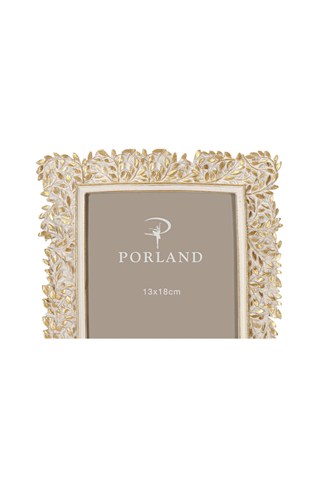 Porland Liona Beyaz&Altın Rengi Polyresin Çerçeve 13x18 cm