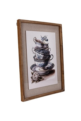 Porland Mavi Fincan Tablo 40x3x56 cm