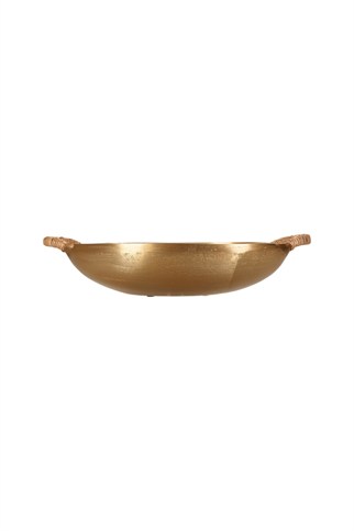 Porland Milos Altın Rengi Oval Derin Tepsi 40x23x9 cm