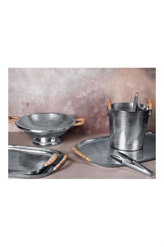 Porland Nora Silver Tepsi 38x25x4cm
