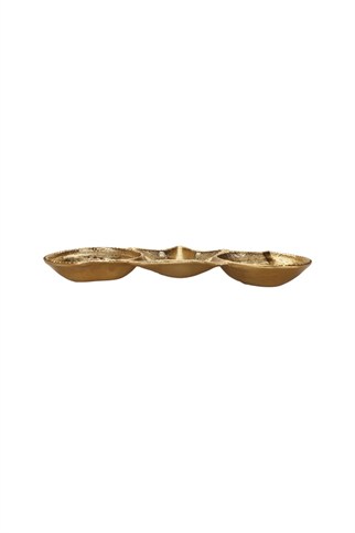 Porland Oceana Altın Rengi Dekoratif Tabak 4x16x44 cm