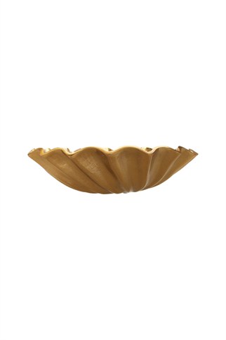Porland Scallop Altın Rengi Dekoratif Kase 9x38 cm