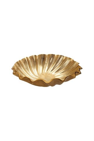 Porland Scallop Altın Rengi Dekoratif Kase 9x38 cm