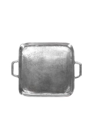 Porland Sono Gümüş Rengi Dekoratif Tepsi 43x35x3,5cm