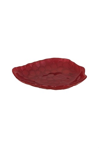 Porland Üzüm Cam Çerezlik Bordo 16 Cm