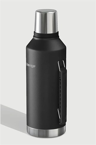 Stevig 1 Camper Klasik Kulplu Sızdırmaz Çelik Termos Black 2.2 lt