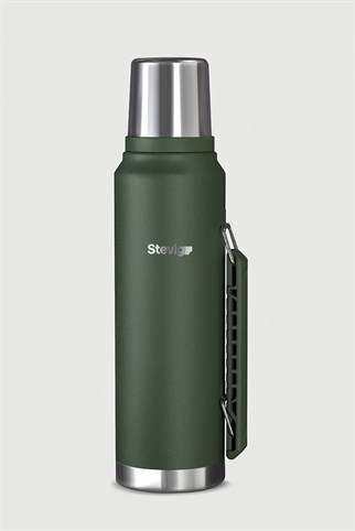 Stevig 1 Camper Klasik Kulplu Sızdırmaz Çelik Termos Green 1.2 lt