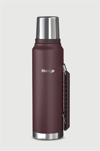 Stevig 1 Camper Klasik Kulplu Sızdırmaz Çelik Termos Dark Plum 1.2 lt