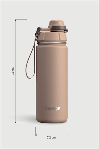 Stevig 1 Hand Leak-Proof Sızdırmaz Çelik Termos Light Brown 500 ml