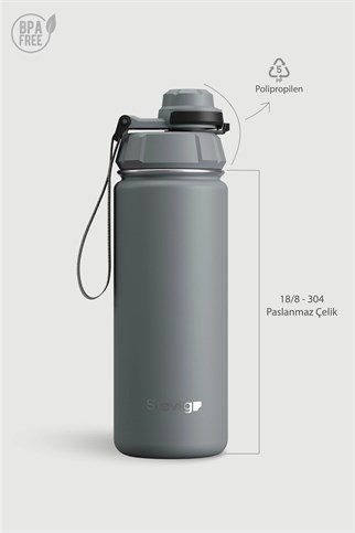 Stevig 1 Hand Leak-Proof Sızdırmaz Çelik Termos Grey 500 ml