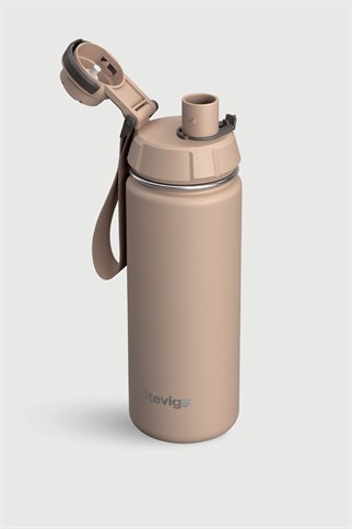 Stevig 1 Hand Leak-Proof Sızdırmaz Çelik Termos Light Brown 500 ml