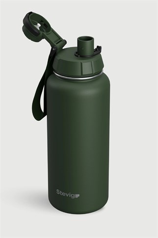 Stevig 1 Hand Leak-Proof Sızdırmaz Çelik Termos Green 1000 ml