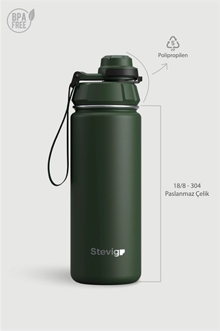 Stevig 1 Hand Leak-Proof Sızdırmaz Çelik Termos Green 500 ml