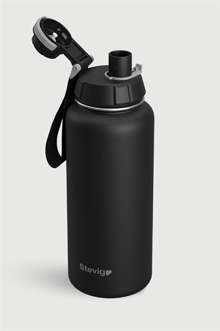 Stevig 1 Hand Leak-Proof Sızdırmaz Çelik Termos Black 1000 ml