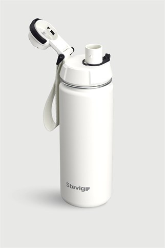 Stevig 1 Hand Leak-Proof Sızdırmaz Çelik Termos Star White 500 ml