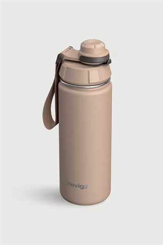 Stevig 1 Hand Leak-Proof Sızdırmaz Çelik Termos Light Brown 500 ml