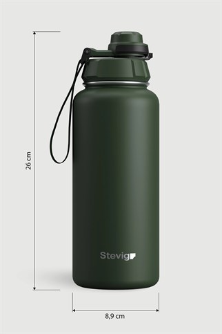 Stevig 1 Hand Leak-Proof Sızdırmaz Çelik Termos Green 1000 ml