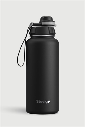 Stevig 1 Hand Leak-Proof Sızdırmaz Çelik Termos Black 1000 ml