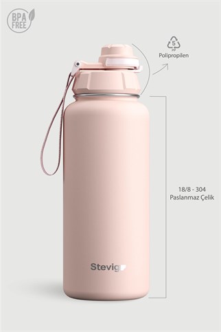 Stevig 1 Hand Leak-Proof Sızdırmaz Çelik Termos Icy Pink 1000 ml