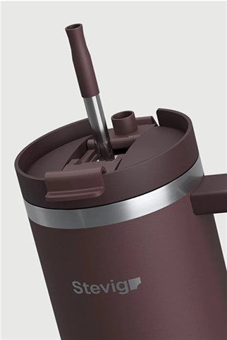 Stevig 2 Moods Tuck-In Tumbler Sızdırmaz Çelik Termos Chocolate Plum 900 ml