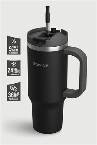 Stevig 2 Moods Tuck-In Tumbler Sızdırmaz Çelik Termos Black 900 ml