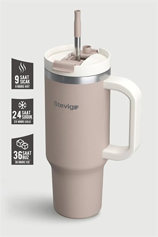 Stevig 2 Moods Tuck-In Tumbler Sızdırmaz Çelik Termos Pure Cashmere 900 ml
