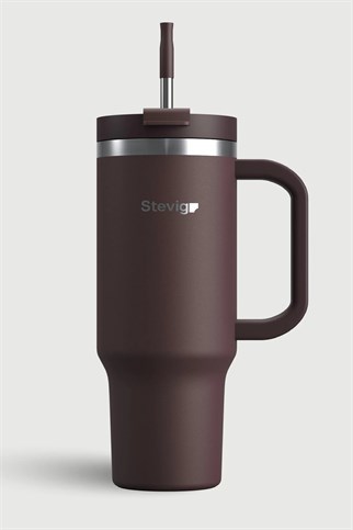 Stevig 2 Moods Tuck-In Tumbler Sızdırmaz Çelik Termos Chocolate Plum 900 ml