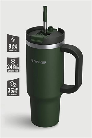 Stevig 2 Moods Tuck-In Tumbler Sızdırmaz Çelik Termos Green 900 ml